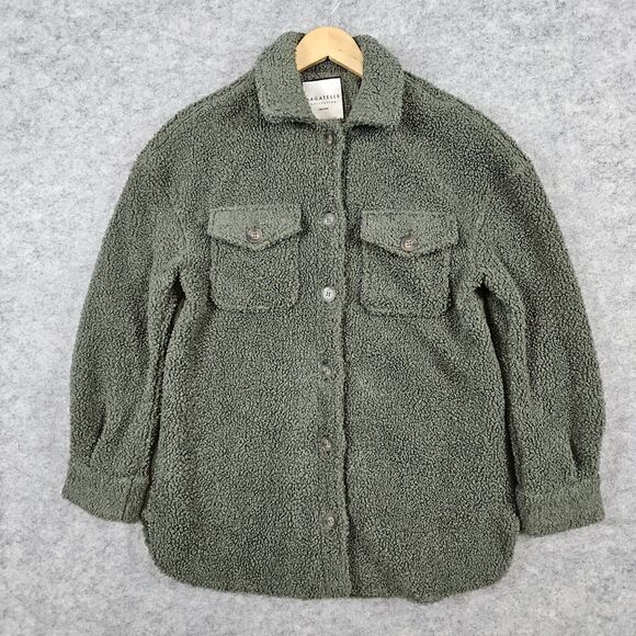 Bagatelle Collection Unisex Green Sherpa Size‎ XS Button Up Shirt 100% Polyester - Picture 1 of 12